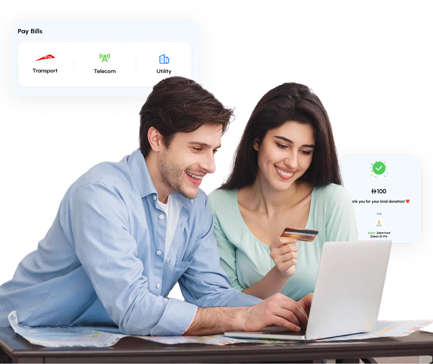 Bill payment and donations interface
