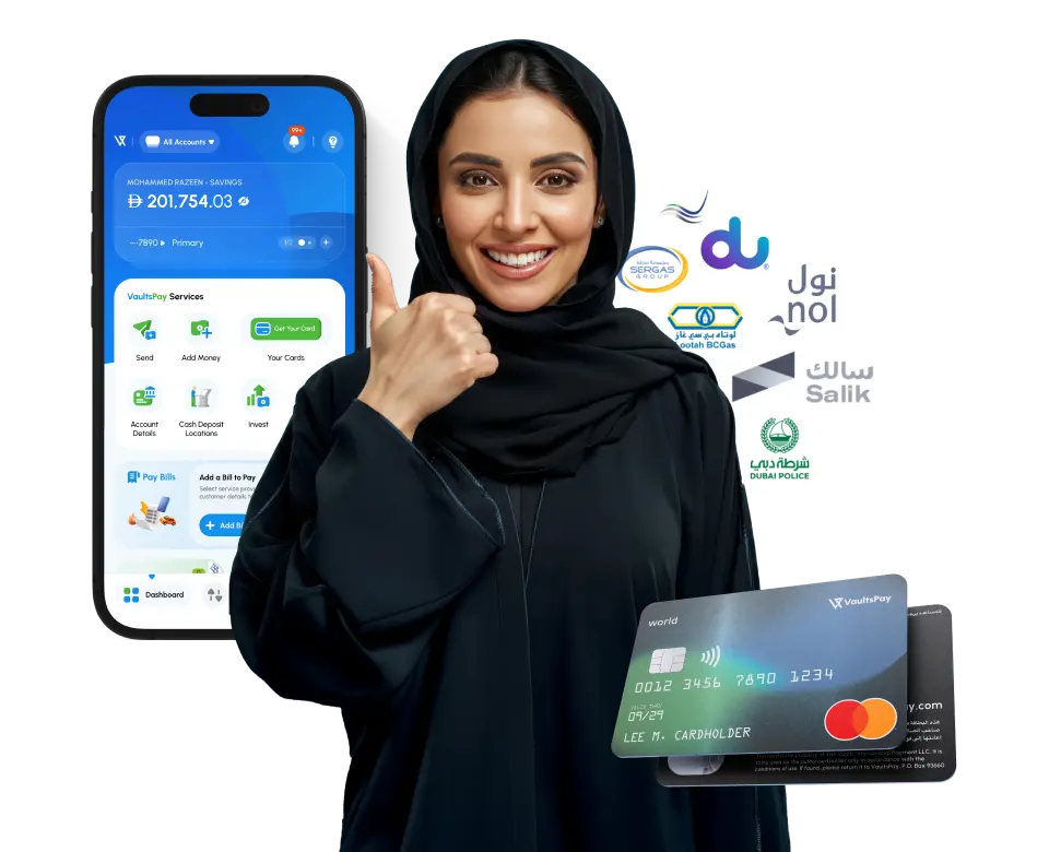 VaultsPay Personal Finance App showcasing mobile wallet and global remittance