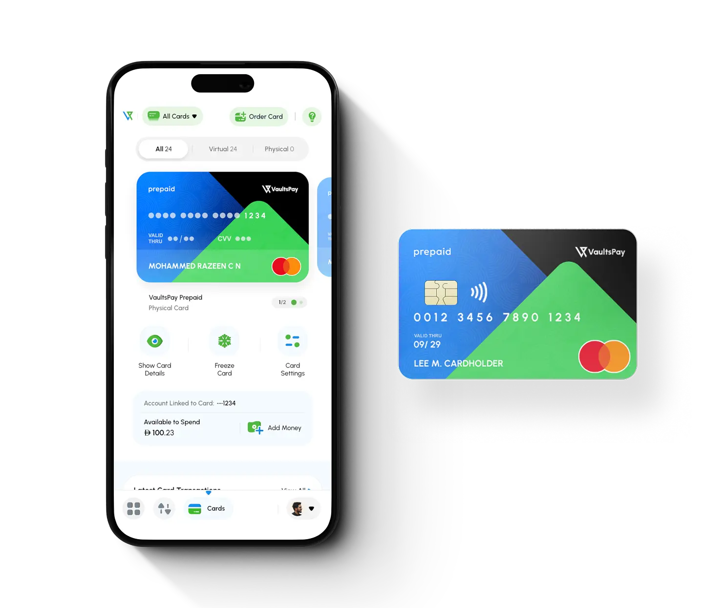 VaultsPay Prepaid Card Interface
